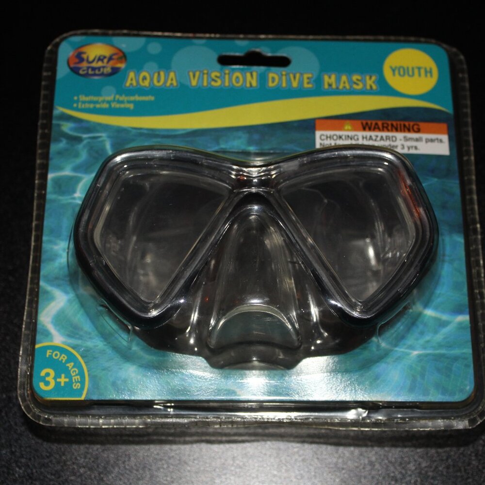 Surf Club Aqua Vision Dive Mask Youth Kid'd Children's Goggles Polycarbonate NEW